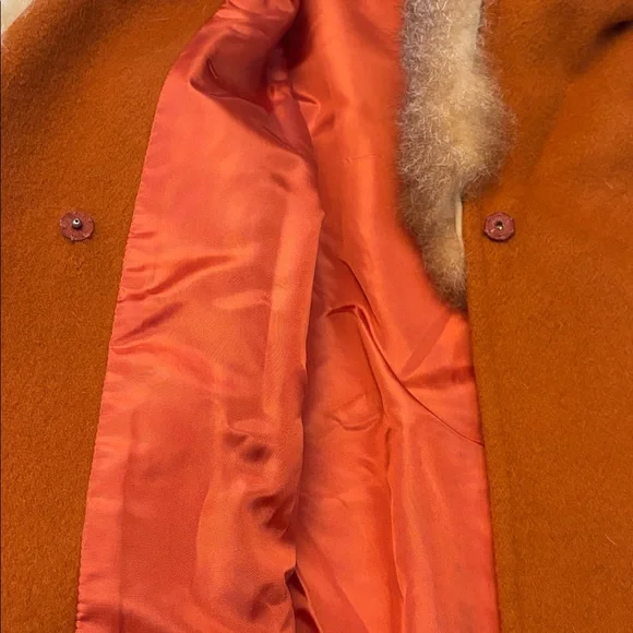 Vintage 1975 thigh length coat / jacket faux fur collar UNIQUE & ONE OF A KIND - Picture 6 of 12